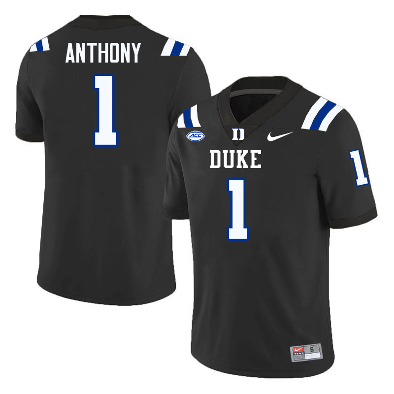 Duke Blue Devils #1 Andrel Anthony College Football Jersey Stitched-Black